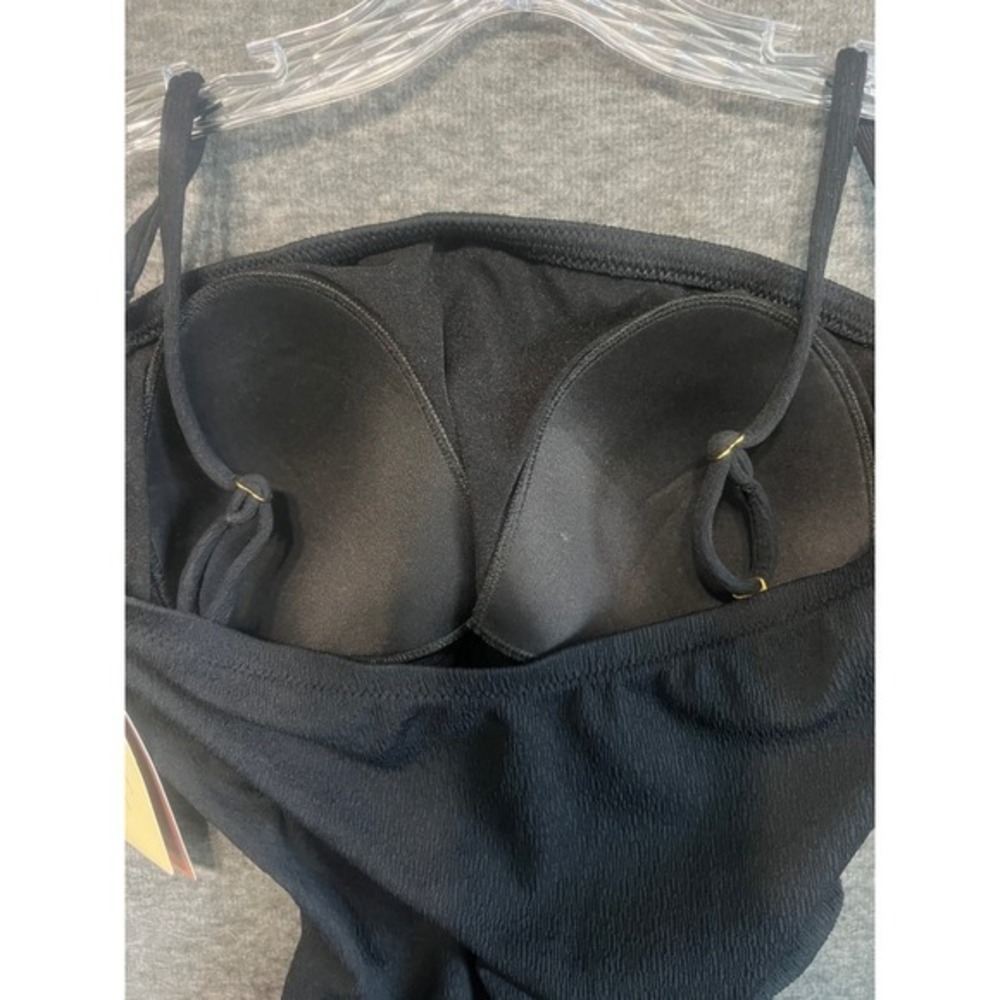 Gottex Womens Black Textured One Piece Swimsuit Adjustable Straps 22EL070 Sz 16 - Picture 3 of 12
